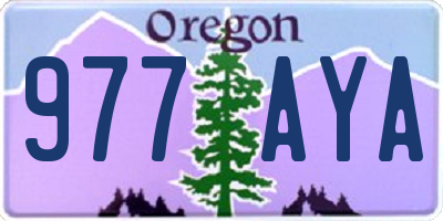 OR license plate 977AYA