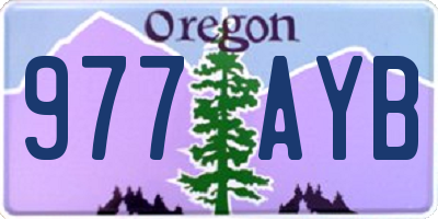 OR license plate 977AYB
