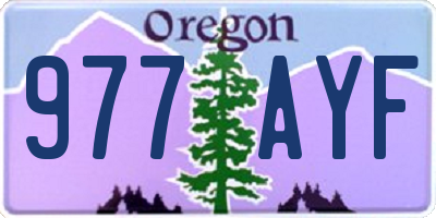 OR license plate 977AYF