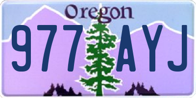 OR license plate 977AYJ
