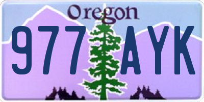 OR license plate 977AYK