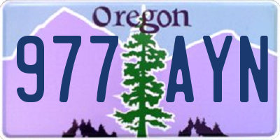 OR license plate 977AYN