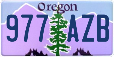 OR license plate 977AZB