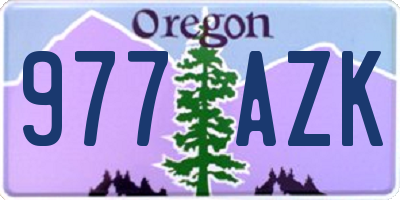 OR license plate 977AZK
