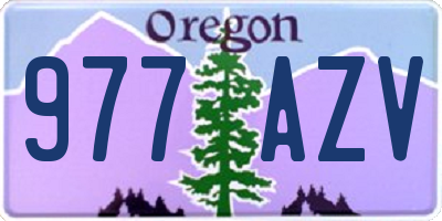 OR license plate 977AZV