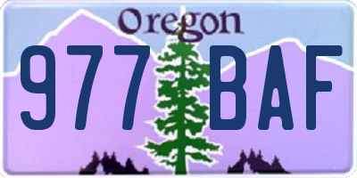 OR license plate 977BAF