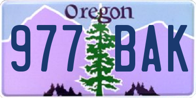 OR license plate 977BAK