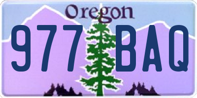 OR license plate 977BAQ