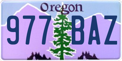 OR license plate 977BAZ