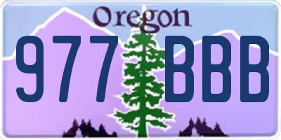 OR license plate 977BBB