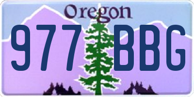 OR license plate 977BBG