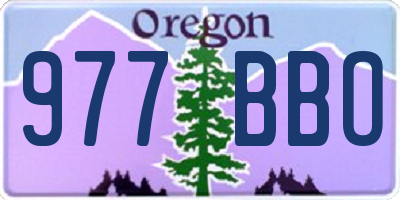 OR license plate 977BBO