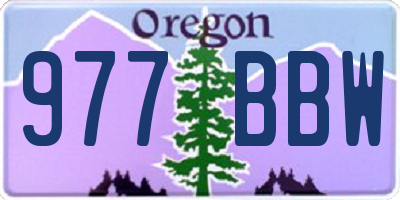 OR license plate 977BBW