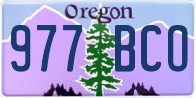 OR license plate 977BCO