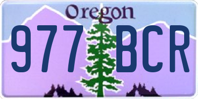 OR license plate 977BCR