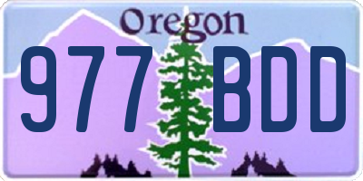 OR license plate 977BDD