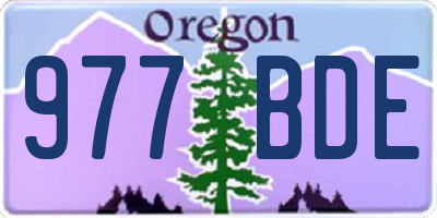 OR license plate 977BDE