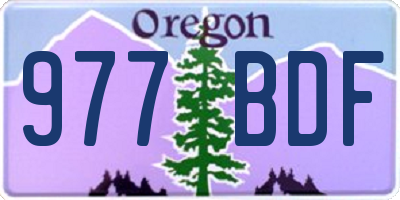 OR license plate 977BDF