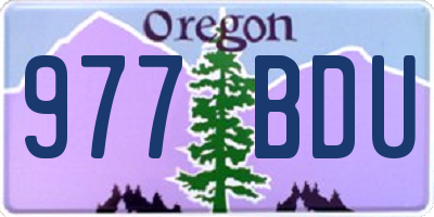 OR license plate 977BDU