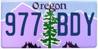OR license plate 977BDY