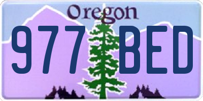 OR license plate 977BED
