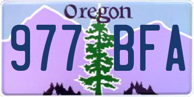 OR license plate 977BFA