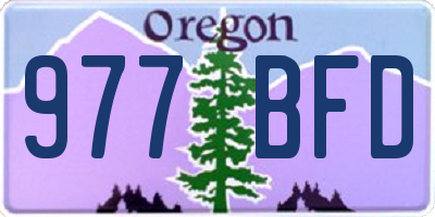 OR license plate 977BFD