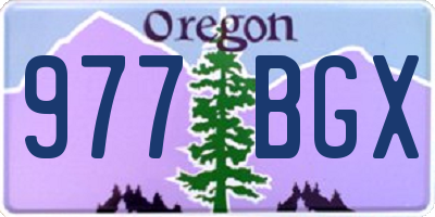 OR license plate 977BGX