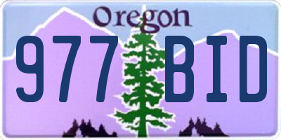 OR license plate 977BID