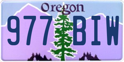 OR license plate 977BIW