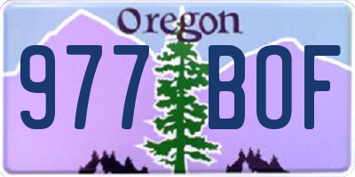 OR license plate 977BOF