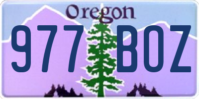 OR license plate 977BOZ