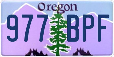 OR license plate 977BPF