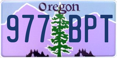 OR license plate 977BPT