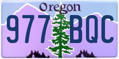 OR license plate 977BQC
