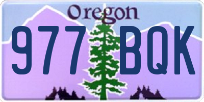 OR license plate 977BQK