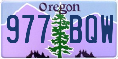 OR license plate 977BQW