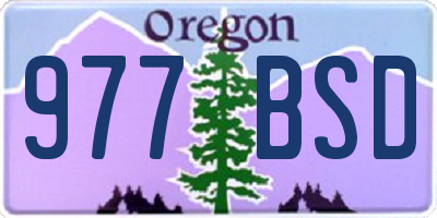 OR license plate 977BSD