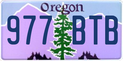 OR license plate 977BTB