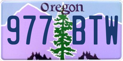 OR license plate 977BTW