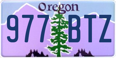 OR license plate 977BTZ