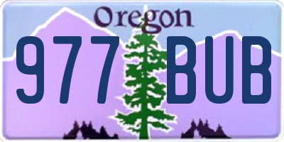 OR license plate 977BUB