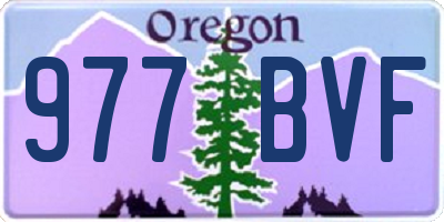 OR license plate 977BVF