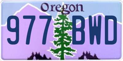 OR license plate 977BWD