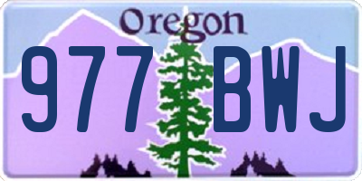 OR license plate 977BWJ