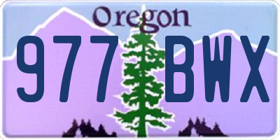 OR license plate 977BWX