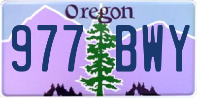 OR license plate 977BWY