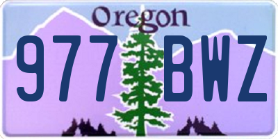 OR license plate 977BWZ