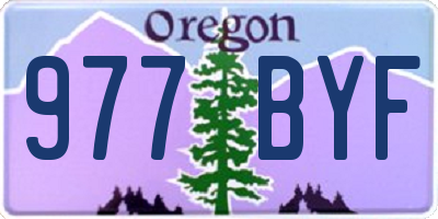 OR license plate 977BYF