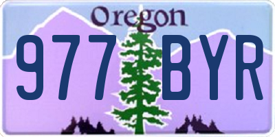 OR license plate 977BYR